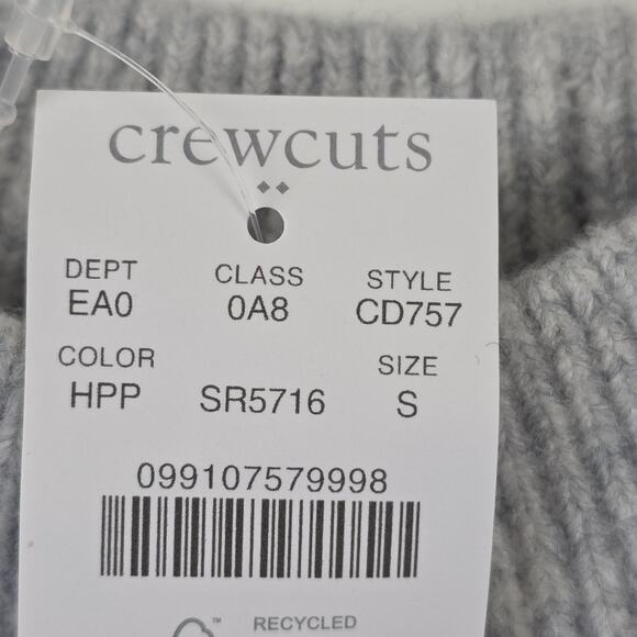 crewcuts Sweater Girls Small 6-7 Gray Fair Isle Mock Neck Merino Blend Metallic - Picture 4 of 11